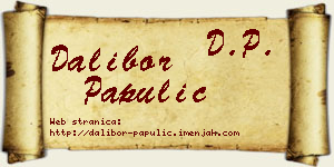 Dalibor Papulić vizit kartica